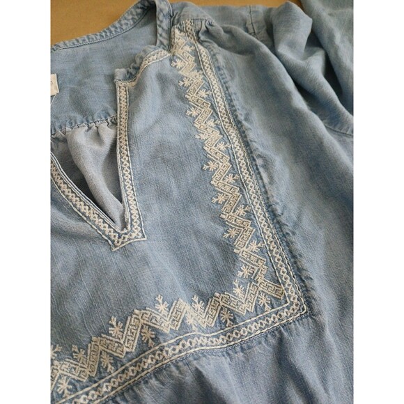 GAP Denim Dress Womens L Blue Embroidered Classic Basic - Picture 6 of 8